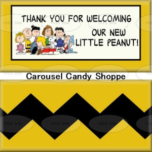 Charlie Brown inspiriert Little Peanut Theme Baby Shower Party Favors Hershey&#39;s Candy Bar Wrappers Printable DIY Instant Download