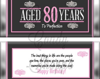 80-årsfestgåvor Hershey's godispapper rosa