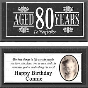 Milestone Birthday Party Favors Hershey&#39;s Candy Bar Wrappers With Photo Printable DIY