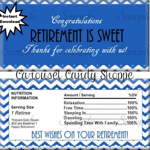 DRUCKBARE Ruhestandsparty Candy Bar Wrappers Sofortiger Download Printable DIY