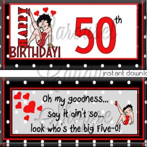 Betty Boop Inspire 50th Birthday Party Favors Hershey&#39;s Candy Bar Wrappers