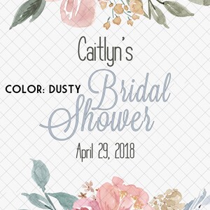 Wedding Bridal Shower Party Mini Wine Bottle Labels, Customized - Dusty ...