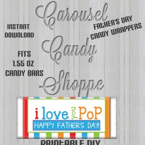 Fathers Day Hershey&#39;s Candy Bar Wrappers Printable DIY Instant Download