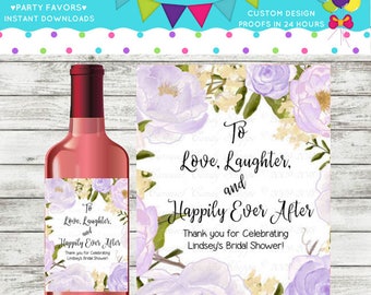 Wedding Bridal Shower Party Mini Wine Bottle Labels | Etsy