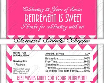 PRINTABLE Retirement is Sweet Retirement Party Candy Bar Wrappers Printable DIY