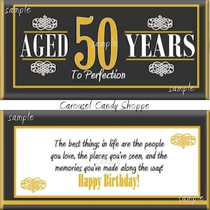Bomboniere stampabili per la festa del cinquantesimo compleanno File PDF digitale fai da te di Hershey's Candy Bar Wrapper