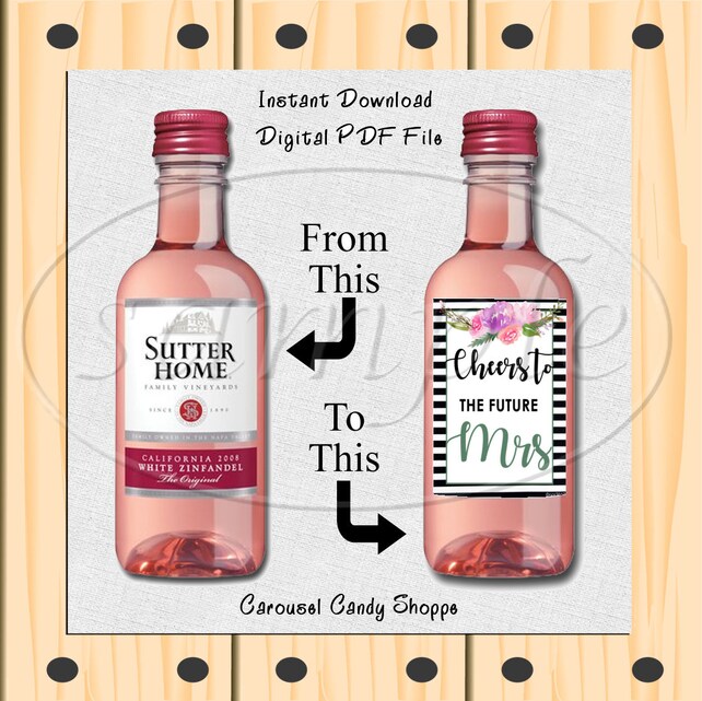 cheers to the future mrs mini wine bottle labels diy etsy
