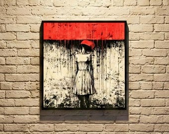 Bandaid - Personal Grunge Art Poster: Vibrant and Direct Red Inspired Artwork