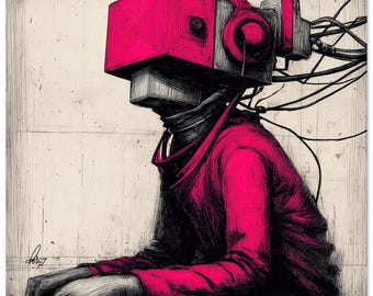 Replugged Art Poster, Bold Unique Design (Museum Quality Print)