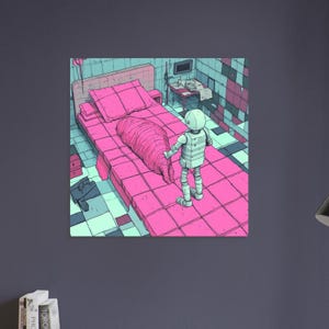 El Observador - Impresión artística distópica original / Póster decorativo de pared de misterio de ciencia ficción