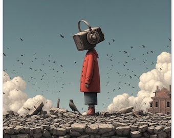 Subtle Progress & A Crow Poster: Vivid Color, Emotional Wall Art - Matte Finish