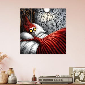 Insônia - Pôster de Belas Artes para Decoração de Parede, Arte de IA Única e Original, 30x30 - 70 x 70 cm / 12x12 - 27,5x27,5 pol.