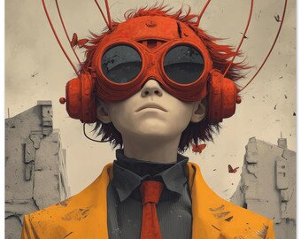Put Your Helmet On Poster: Modern Soul Art Prints (30x30 to 70x70 cm)