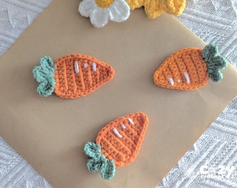 Crochet Carrot Hair Clip, Crochet Bunny Hair Clip, Crochet Rabbit Ear Hair Clip -  Easter Gift, kid's Hair Clip, Snap Clip, Gift idea