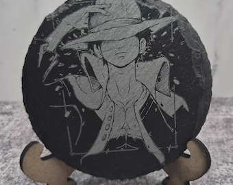 Porta-copos de ardósia Luffy Emperor – Anime One Piece – Gravado a laser