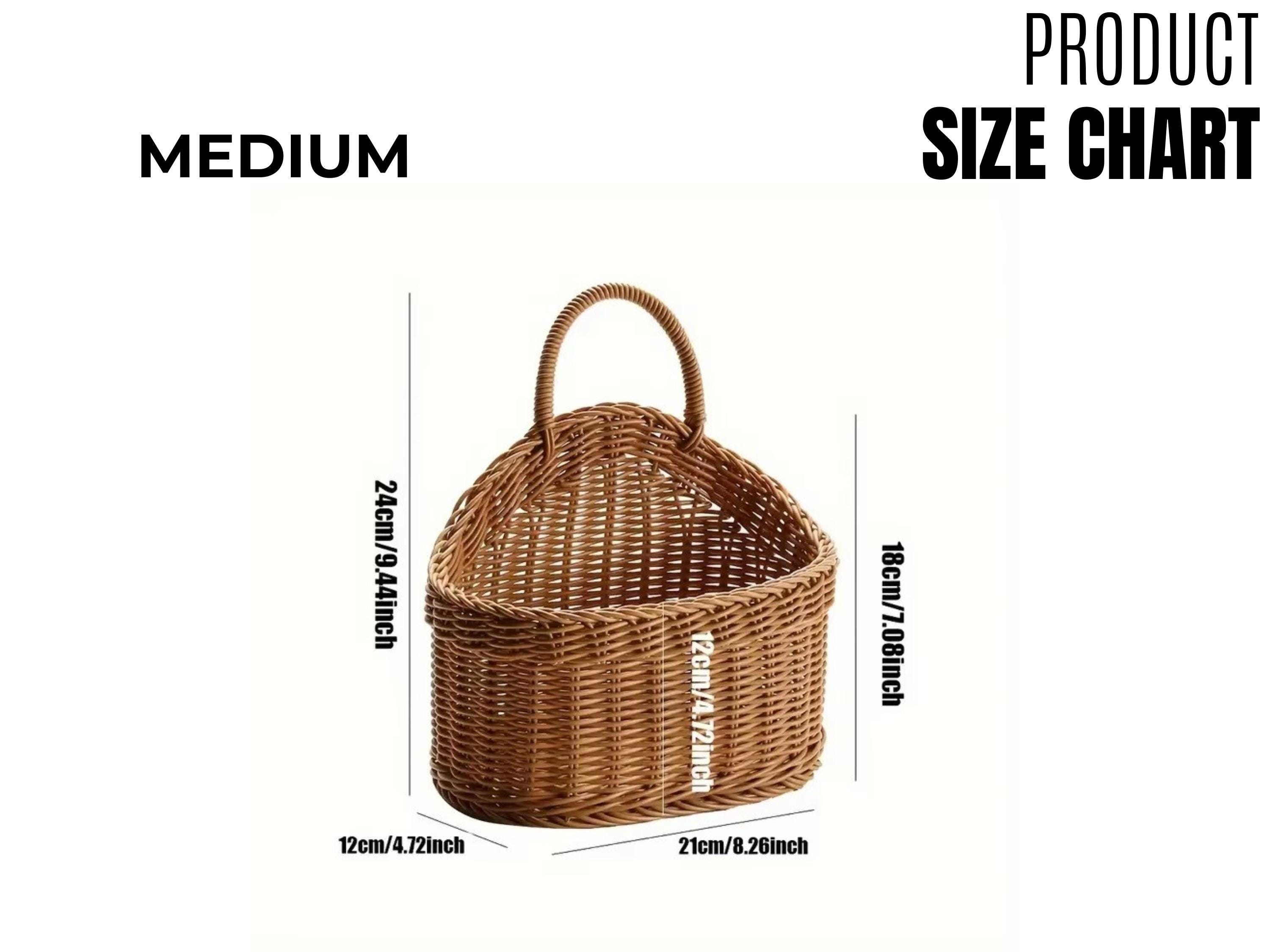 Panier Rangement Mural Rotin - Organiseur Boho Suspendu Pour Cuisine, Légumes Et Fruits