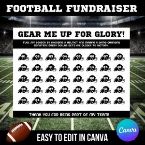 Edytowalny kalendarz zbiórki funduszy na piłkę nożną, kalendarz zbiórki funduszy, kalendarz zbiórki funduszy do druku, szablon softballu, 11 x 8,5 cala, natychmiastowe pobranie