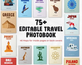 75+ Travel Photo Book Canva Templates, Custom Travel Book, Coffee Travel PhotoBook, Luxury Printed Photo Book, Print Travel Memory Book