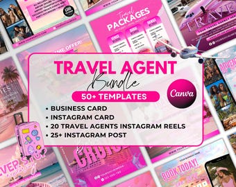 Travel Agent Social Medial Bundle, Travel Templates, Travel Instagram Reels, Travel Instagram Post Templates, Travel IG Business Cards