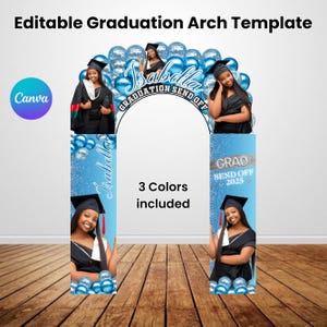Graduation Entrance Arch Design, Editable Graduation Arch Template, Balloon Arch Template, Graduation Party Decor, Canva Template