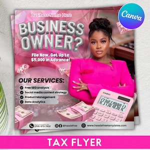 Tax Preparation Flyer, Valentine&#39;s Tax Flyer, Tax Season, Tax Prep Season Flyer, Accountant Flyer, Tax Prep Instagram Template
