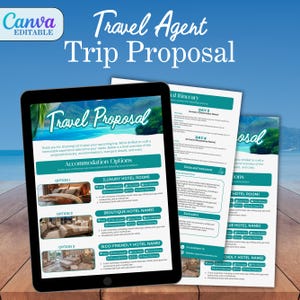 Trip Proposal Template, Travel Agent proposal Template, Travel Agent Quote, Travel Agent Trip Proposal, Canva Editable Template