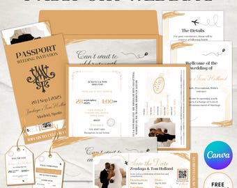 Destination Wedding Invitation, Boarding Pass Invitation, Printable Passport Wedding Invitation, Travel Theme Wedding, Travel Wedding Bundle