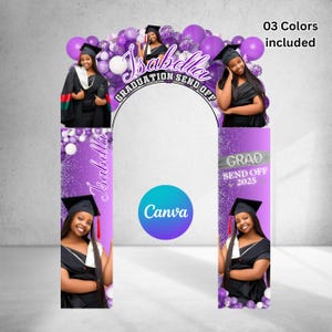 Graduation Entrance Arch Design, Editable Graduation Arch Template, Balloon Arch Template, Graduation Party Decor, Canva Template
