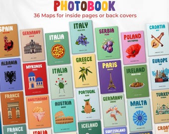 60+ Travel Photo Book Templates, Custom Travel Book, Coffee Table PhotoBook, Europe Luxury Printed Travel Memory Book, Canva Template
