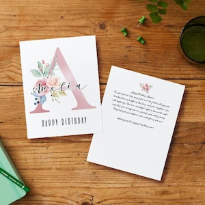Personalized Birthday Card, Custom Birthday Card, Elegant Birthday Greeting, Birthday Card with Name, Luxury Design