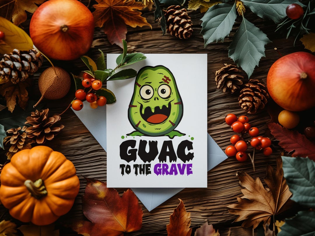 Funny Halloween Avocado Card: Spooky Pun Greeting - Etsy