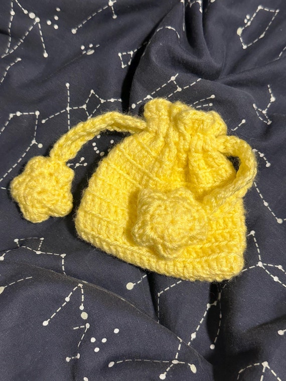 Drawstring Pouch Crochet Lemon Bag Hillban Pcs Small Crochet