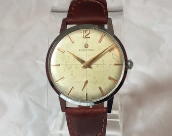 Vintage Election Oversize 17 Jewel Swiss Wristwatch
