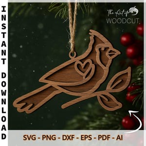 Cardinal Ornament SVG: Memorial Car Charm (Digital File Only)