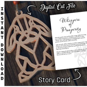 Origami Rabbit Ornament, Bunny Car Charm, Easter Ornament, Laser Cut File, Rustic Christmas, Friendship Ornament, Pet Lover Gift – Digital
