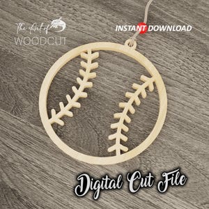 Baseball Ornament, Car Charm, Sports Lover Gift, Baseball Fan Decor, Rearview Mirror Charm, Christmas Ornament, Laser Cut – Digital File
