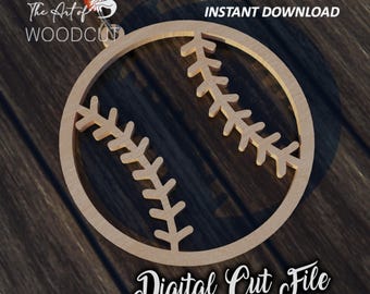 Softball Ornament, Car Charm, Sports Lover Gift, Softball Fan Decor, Rearview Mirror Charm, Christmas Ornament, Laser Cut – Digital File