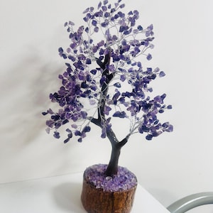 Amethyst crystal tree , Amethyst healing crystals , handcrafted tree of life, 500 Natural Purple Stone Bonsai Tree, Positive Energy Tree