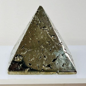 Pyrite pyramid , natural pyrite crystal ,Gold Pyrite pyramid, Fools Gold Crystal, Large Pyrite Crystal, Abundance Crystal, Wealth Crystal