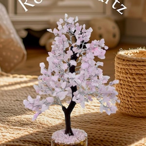 Rose quartz crystal Tree, Bonsai Tree of life Wire wrapped tree ,handcrafted Gem tree, healing crystal, Christmas Home Decor spiritual Gift