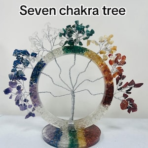 chakra crystal tree, Crystal tree, Gemstone tree, bonsai tree , seven Chakra Tree Sculpture, Gem Tree, Tree of Chakra/energy Healing Gems.