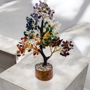 Chakra crystal tree, healing Crystal tree, Gemstone tree, tree of life, bonsai tree , seven Chakra Tree, Gem crystal Tree , crystal gift