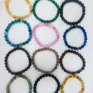 Braccialetti di cristallo, braccialetti personalizzati fatti a mano da 4 mm, 6 mm, 8 mm, braccialetti spirituali, braccialetti yoga, braccialetti energetici, gioielli di cristallo curativi, regalo