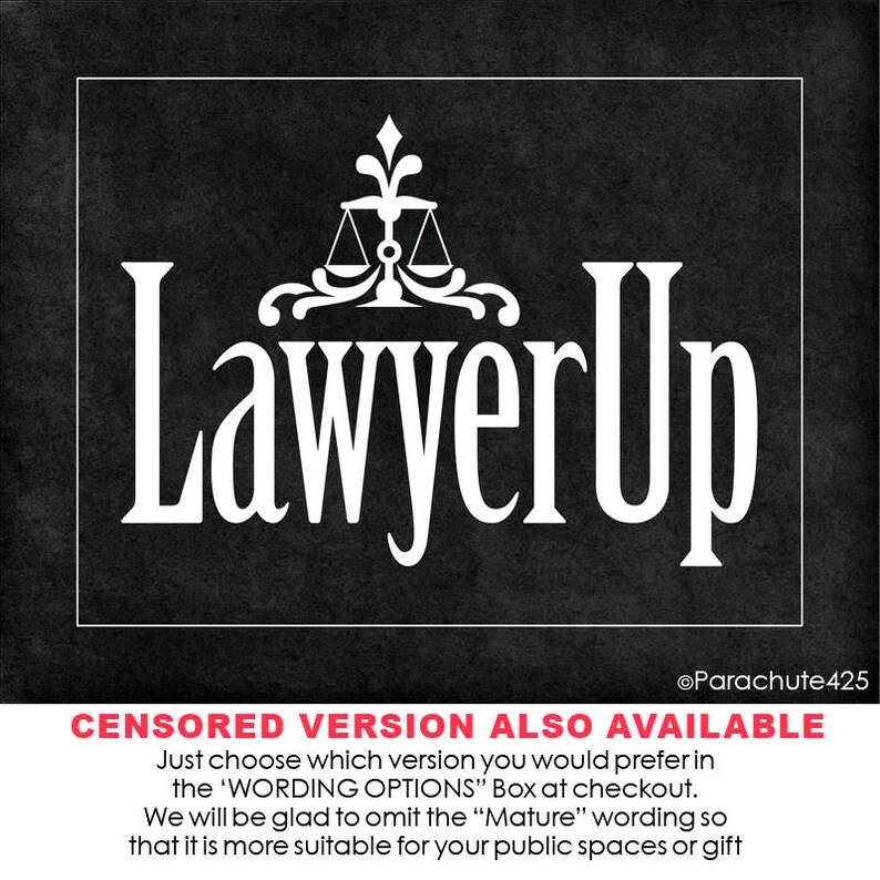 Law Office Decor or Gift for Lawyer or Law Student Office Wall Art Lawyer Up Wall Art Print