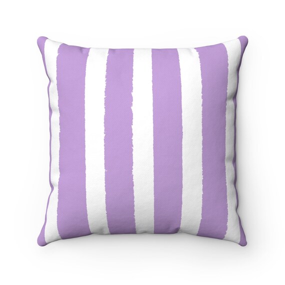 Outdoor Throw Pillow Lavender Stripe Patio Cushion