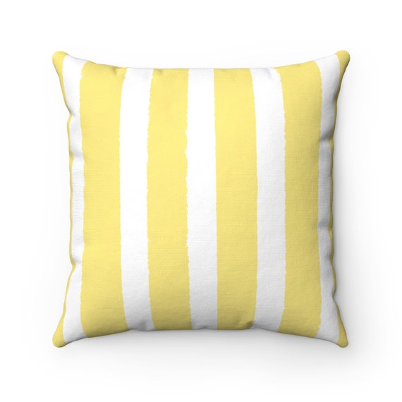 Butter Yellow Striped Throw Pillow . Yellow Pillow . Yellow Etsy