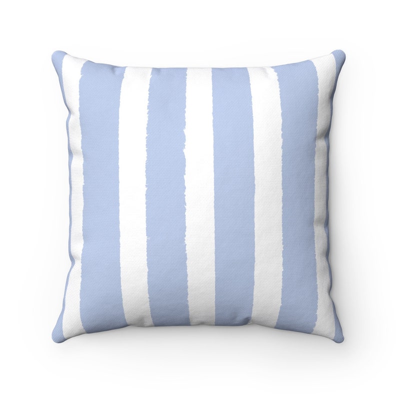 Periwinkle Striped Throw Pillow Pale Blue Pillow Etsy