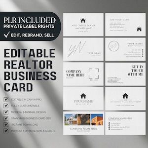 Modèle de carte de visite immobilière DPP - Modifiable dans Canva gratuitement avec un design minimaliste pour les agents immobiliers, les agents et les professionnels de l'immobilier.