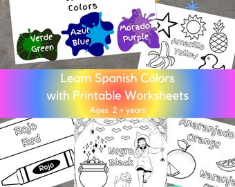 Spanish Color Worksheets for Kids | Printable Spanish Learning Activities