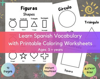 Spanish Shape Worksheets for Kids | Printable Spanish Learning Activities